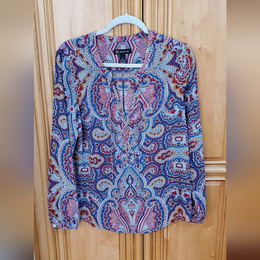 INC Long sleeve blouse size 12